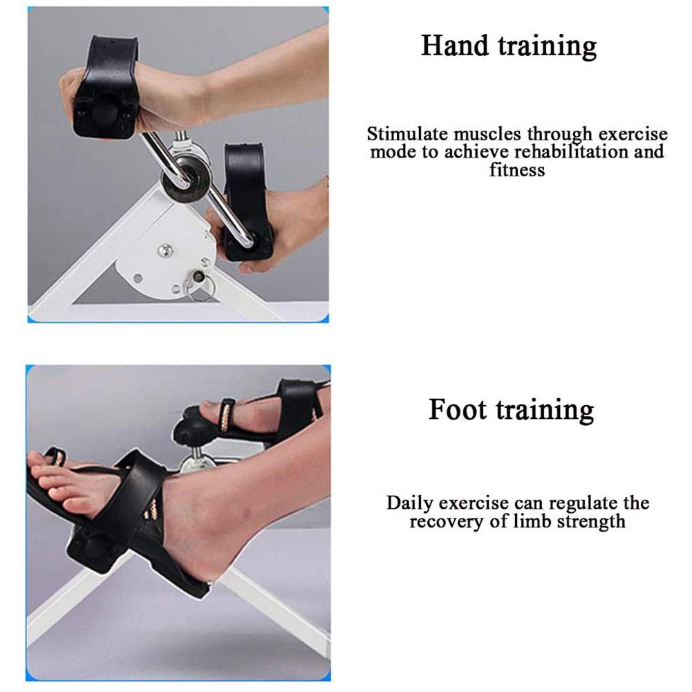 LUNEZY Mini pedaliera Pieghevole, Cyclette per Pedali per Braccia e Gambe, Attrezzatura per Riabilitazione Fitness Regolabile, per Allenamento Fitness in Palestra per Anziani