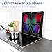 Wenko 2521474500 Universal Cover Plates Butterfly by Night - Set of 2, for All Types of cookers, Tempered Glass, 30 x 1.8-4.5 x 52 cm, Multicoloured