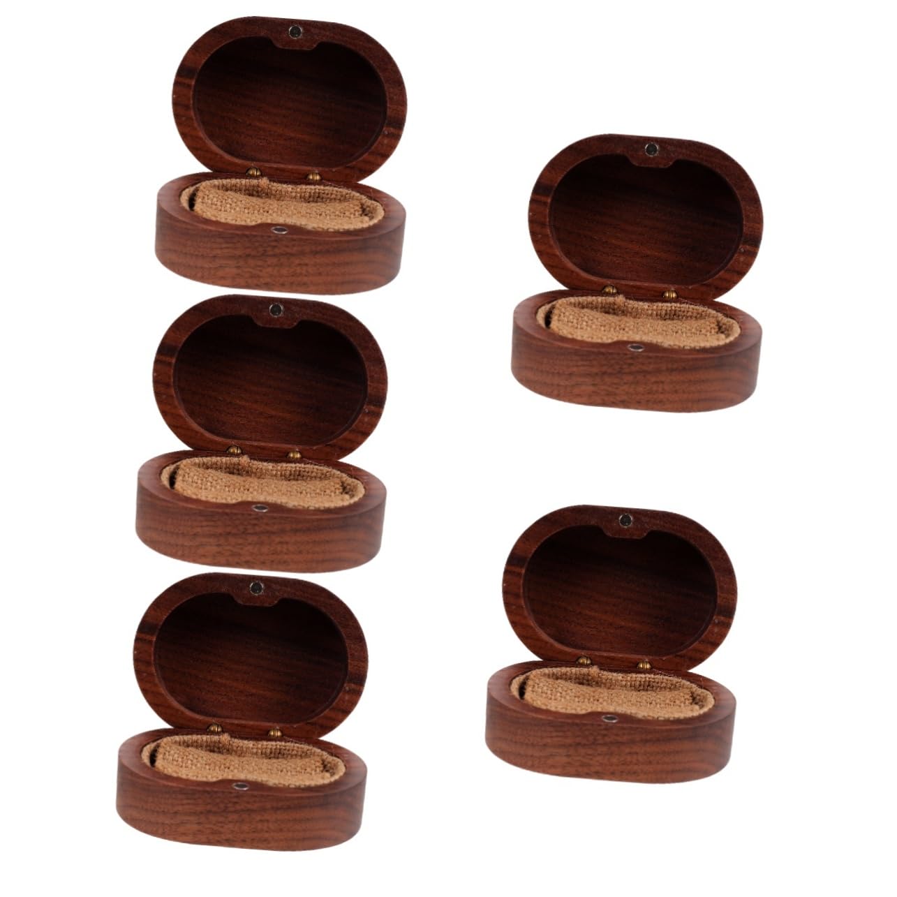 SHERCHPRY 5pezzi Scatola Legno Per Anello Di Fidanzamento Design Rustico e Retro Portagioie Con Apertura Magnetica Per Proposta e Matrimonio Elegante Custodia Per Gioielli