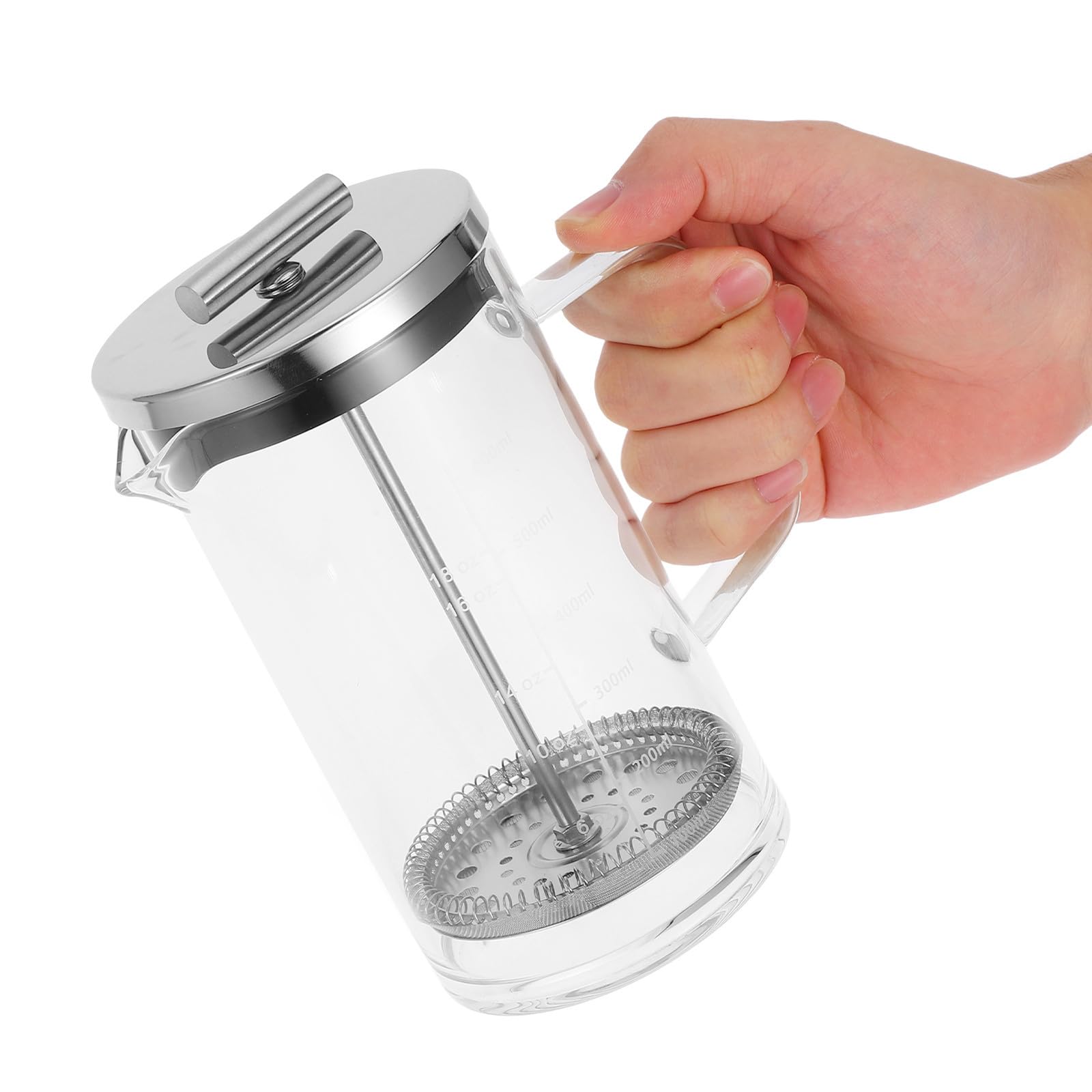 NUOBESTY Cafetière à Piston avec Fond Épais en Acier Inoxydable Domestique 600ml Fonction Filtration pour Maison et Présents