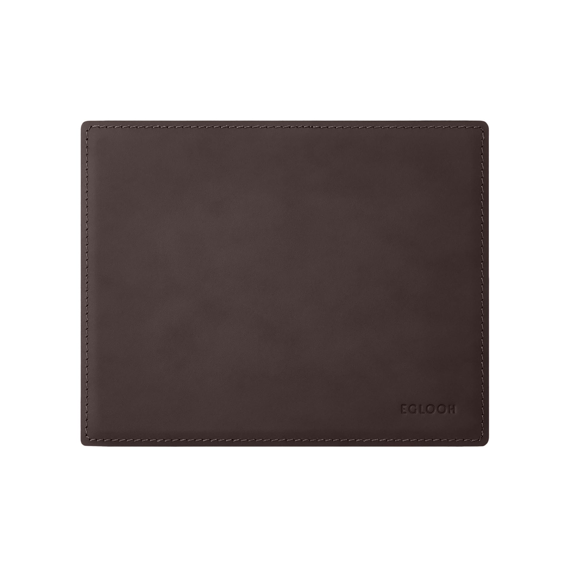 Eglooh - Mercurio - podkładka pod mysz ze skóry ciemny brąz cm 25x20 - podkładka pod mysz na biurko i do biura, ręcznie wykonane szwy i antypoślizgowa podłoga - Made in Italy