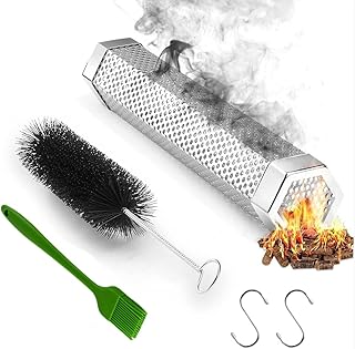 Deleasor 12 Inch Smoker Tube for Pellet Grill 4 to 5 Hours of Billowing Smoke, Stainless Steel Pellet Smoker Tube for All Electric, Gas, Charcoal, Grill or Smoker, Hot or Cold Smoking