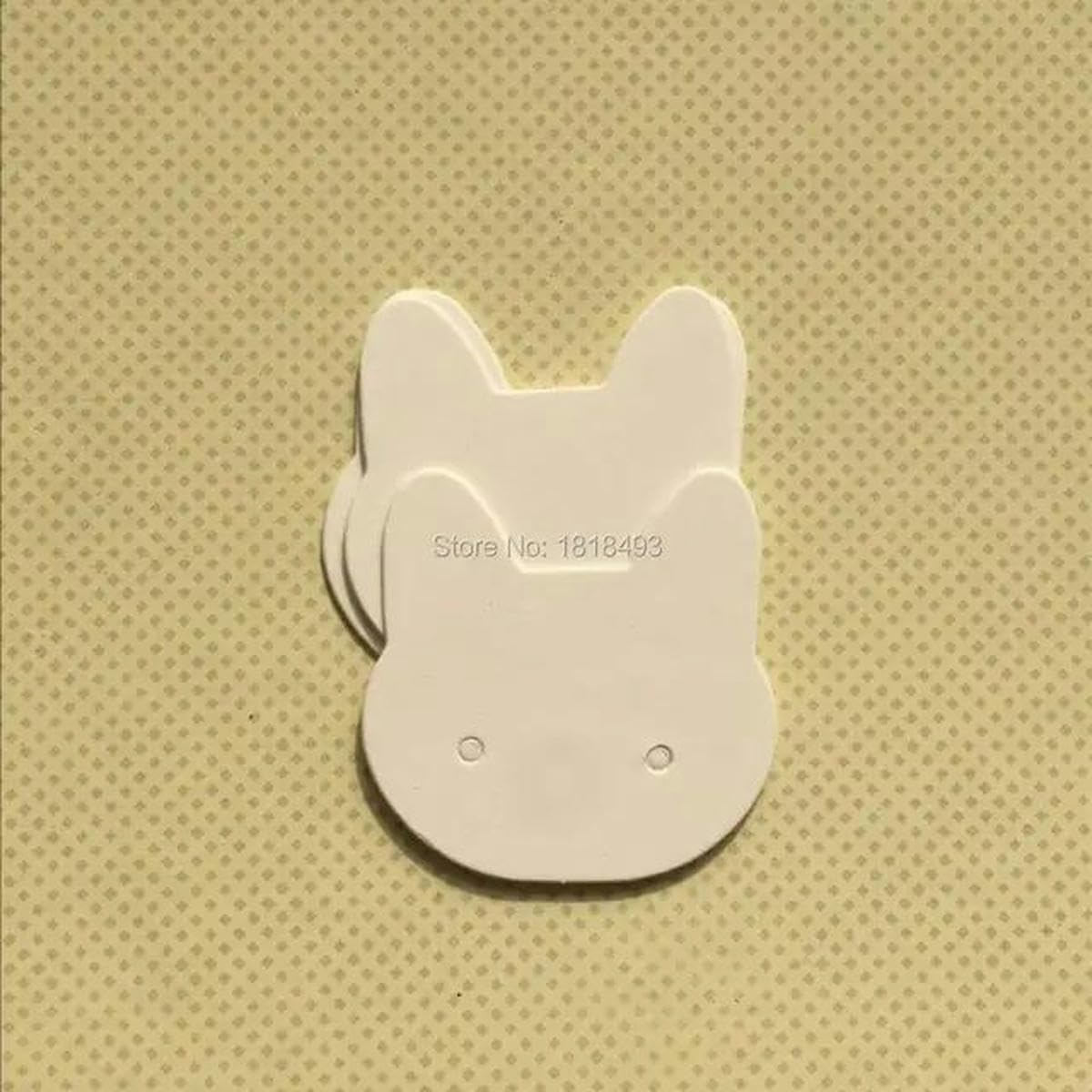 Etiqueta de pendiente en forma de gato en, 3,5x3,5 cm, 500 Uds. Por lote/etiqueta de papel kraft/etiqueta de joyería/etiqueta colgante/etiqueta de ropa/tarjeta-