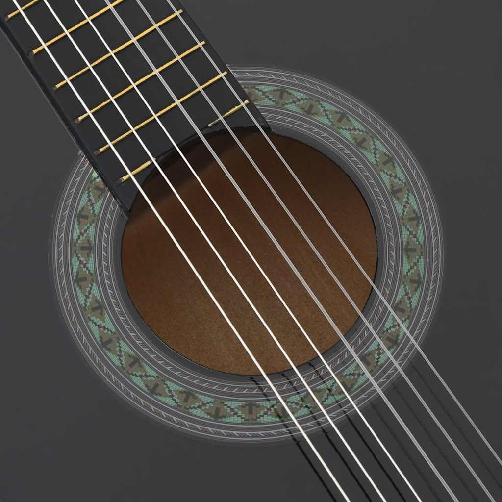 Generico Chitarra Classica per Principianti Nera 4/4 39" in Tiglio,Nero,2.5kg,70110