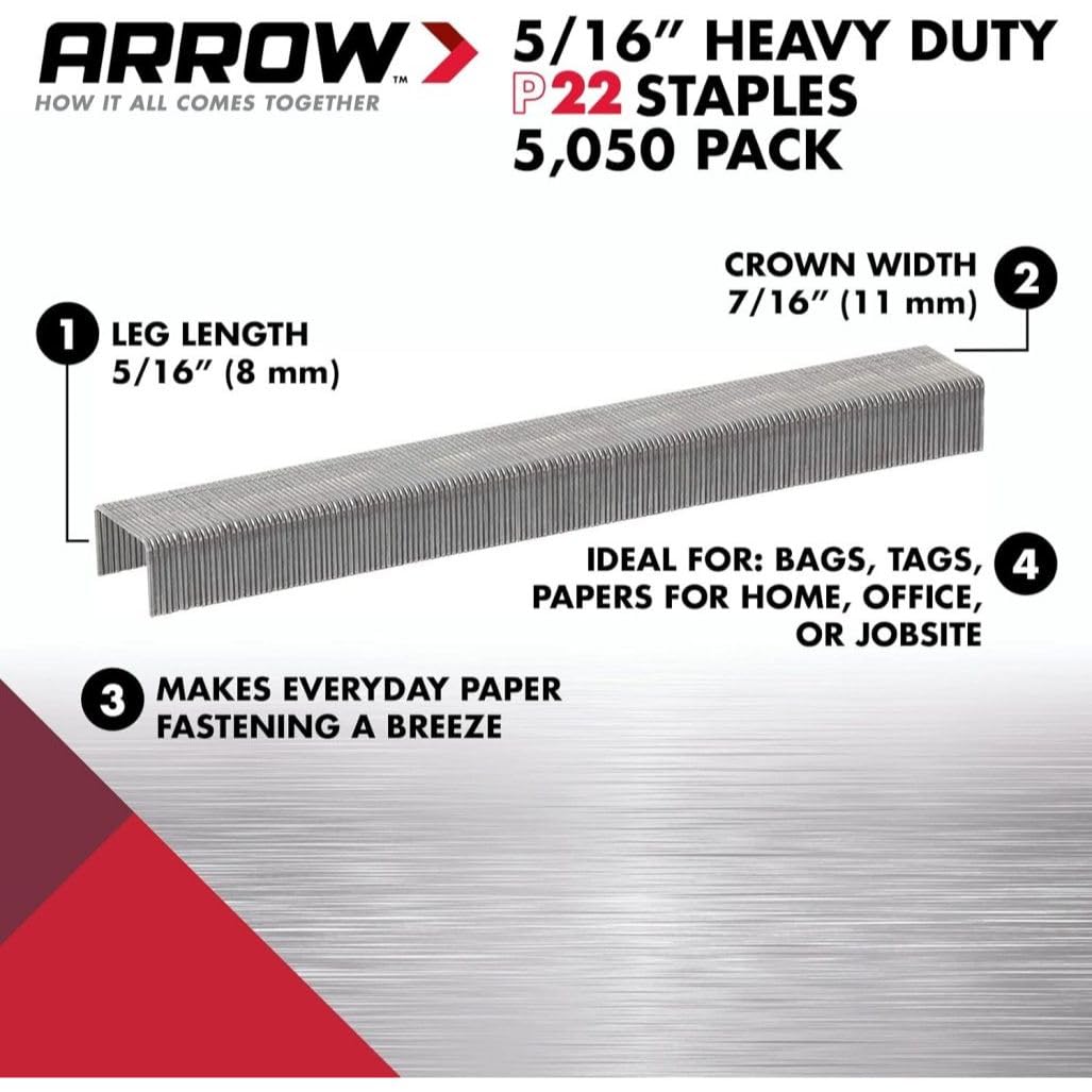 Set of 4 Arrow Fastener 225 5/16" P22 Staples