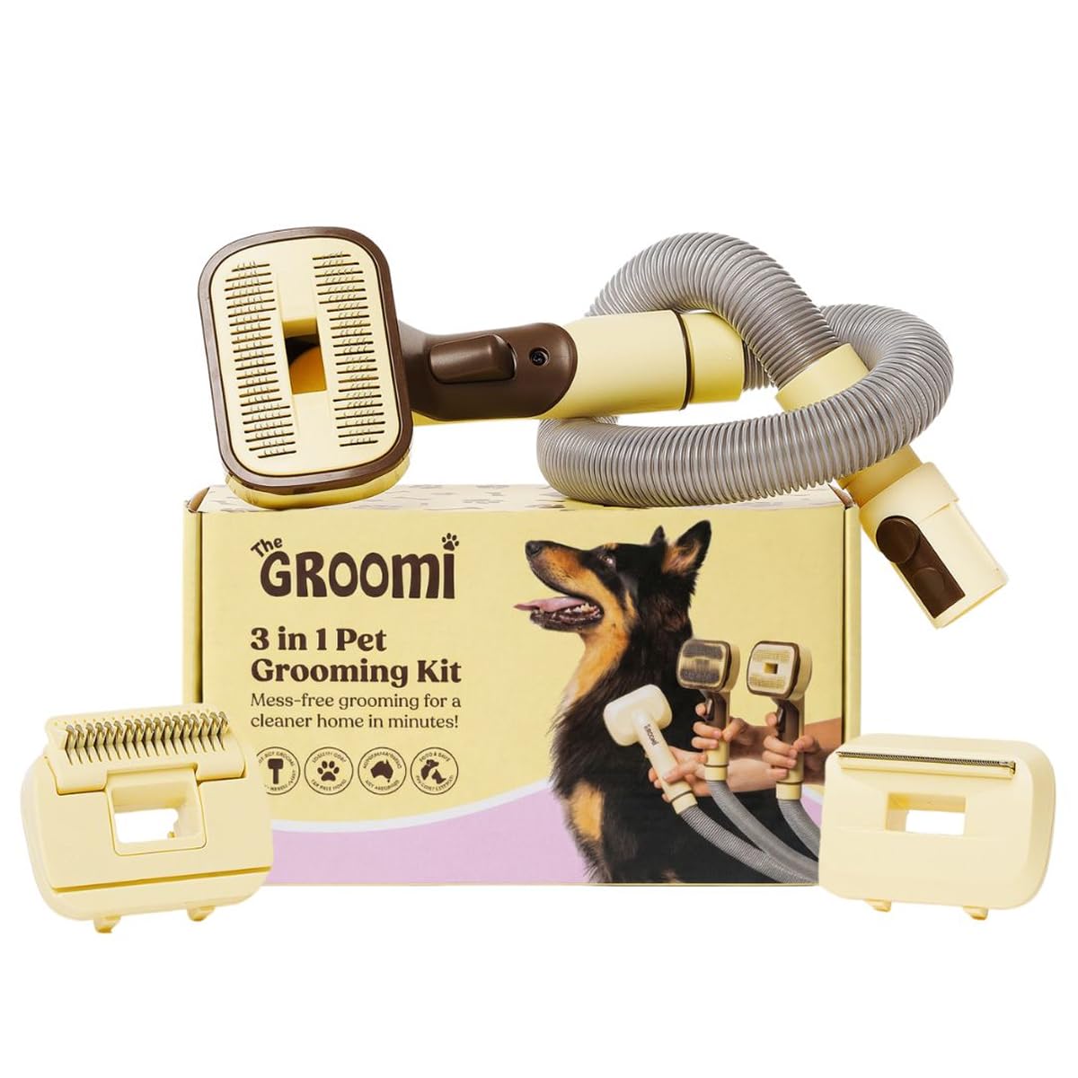 The Groomi GROOMI Vacuum Pet Brush Kit