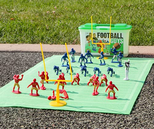 Kaskey Kids Football Guys – Red & Gold vs. Blue & Silver - Inspires a Love of Sports in Kids and Endless Hours of Creative, Open-Ended Play – Includes 2 Teams & Accessories – 28 Pieces in Every Set