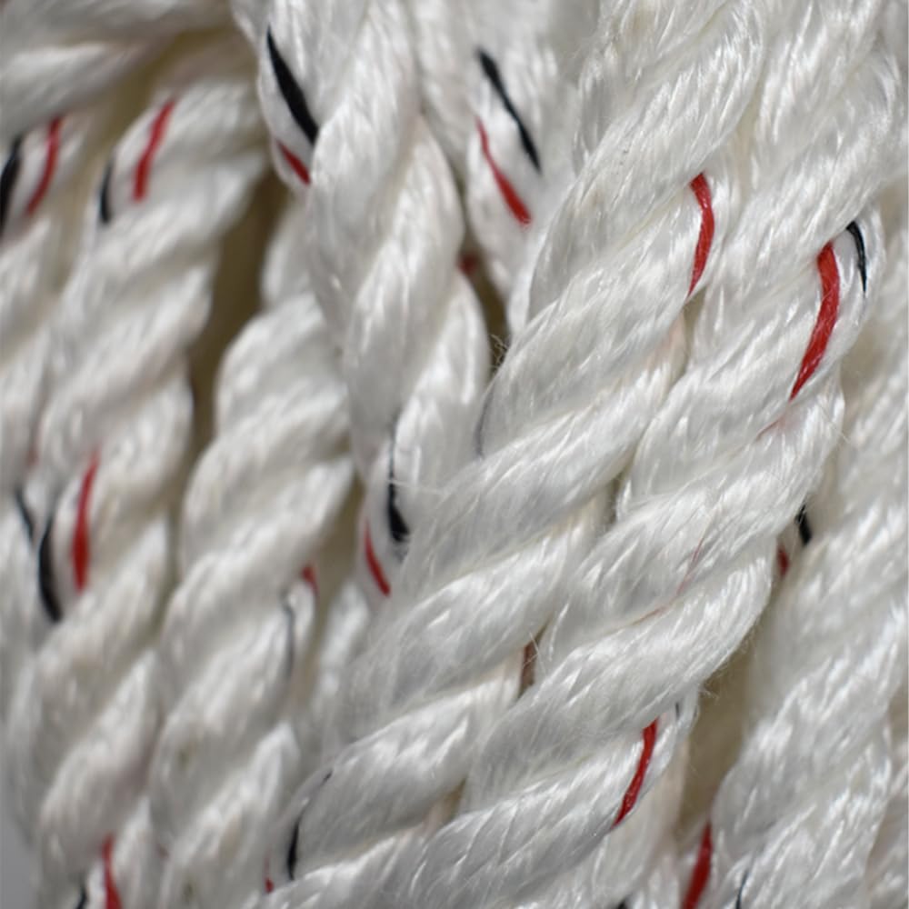 Liberty Line Bison 100 Foot Vertical White Polydac Rope Lifeline with Snap Hooks at Both Ends