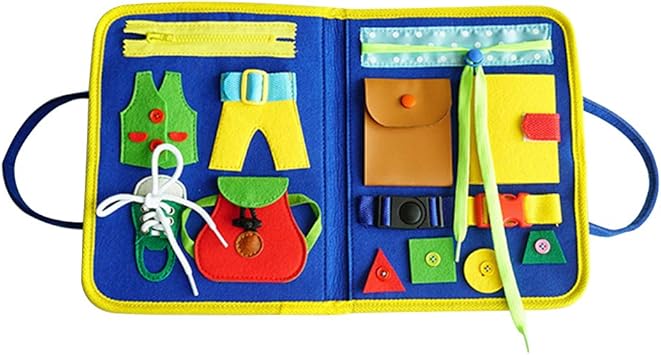 Amazon 指先の知育 赤ちゃん 知育玩具 紐通し おもちゃ ボタン 練習 知育 教育玩具 布の玩具 紐結び 練習 保育園 幼稚園 モンテッソーリ幼児 子供 屋内遊具 おもちゃ