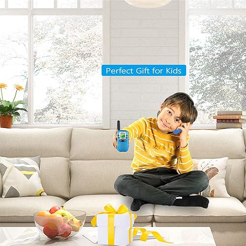 Miniatura 5 de Walkie Talkies para niños de 22 canales de radio de 2 vías de juguete con linterna LCD retroiluminada, alcance de 1.9 mi para niños de 3 a 12 años