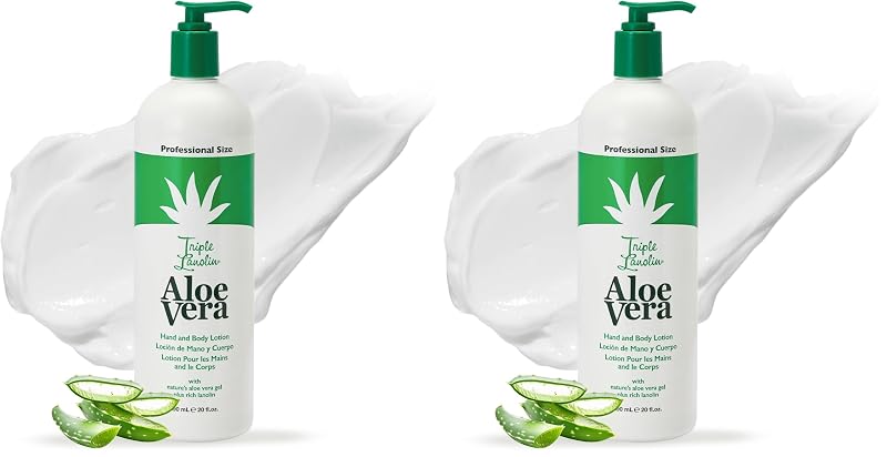 Triple Lanolin Loção Corporal com Aloe Vera, 2 unidades de 295 mL