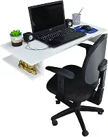 Mesa Escrivaninha de Estudos Suspensa Escritório Notebook Home Office MDF Branco 90cm