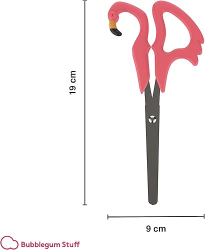 Miniatura 5 de Tijeras Flamingo - Tijeras de animales con mango de plástico rosa con cuchillas de acero de 4 pulgadas/3.9 in - diestro - Papelería y suministros de