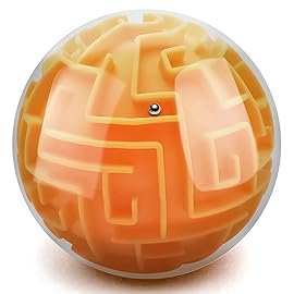 YongnKids Amaze 3D Memory Sequential Maze Ball Puzzle Toy Gifts for Kids Adults - Challenges Game Lover Tiny Balls Brain Teasers Game (Orange)