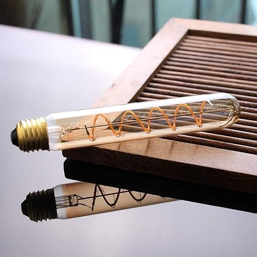 Miniatura 4 de AGIPS Luces de amplio voltaje 4 unidades lámpara LED tubular T30 de 7283in 3 W filamento LED en espiral dorado Edison E26 E27 bombilla LED 2200 K