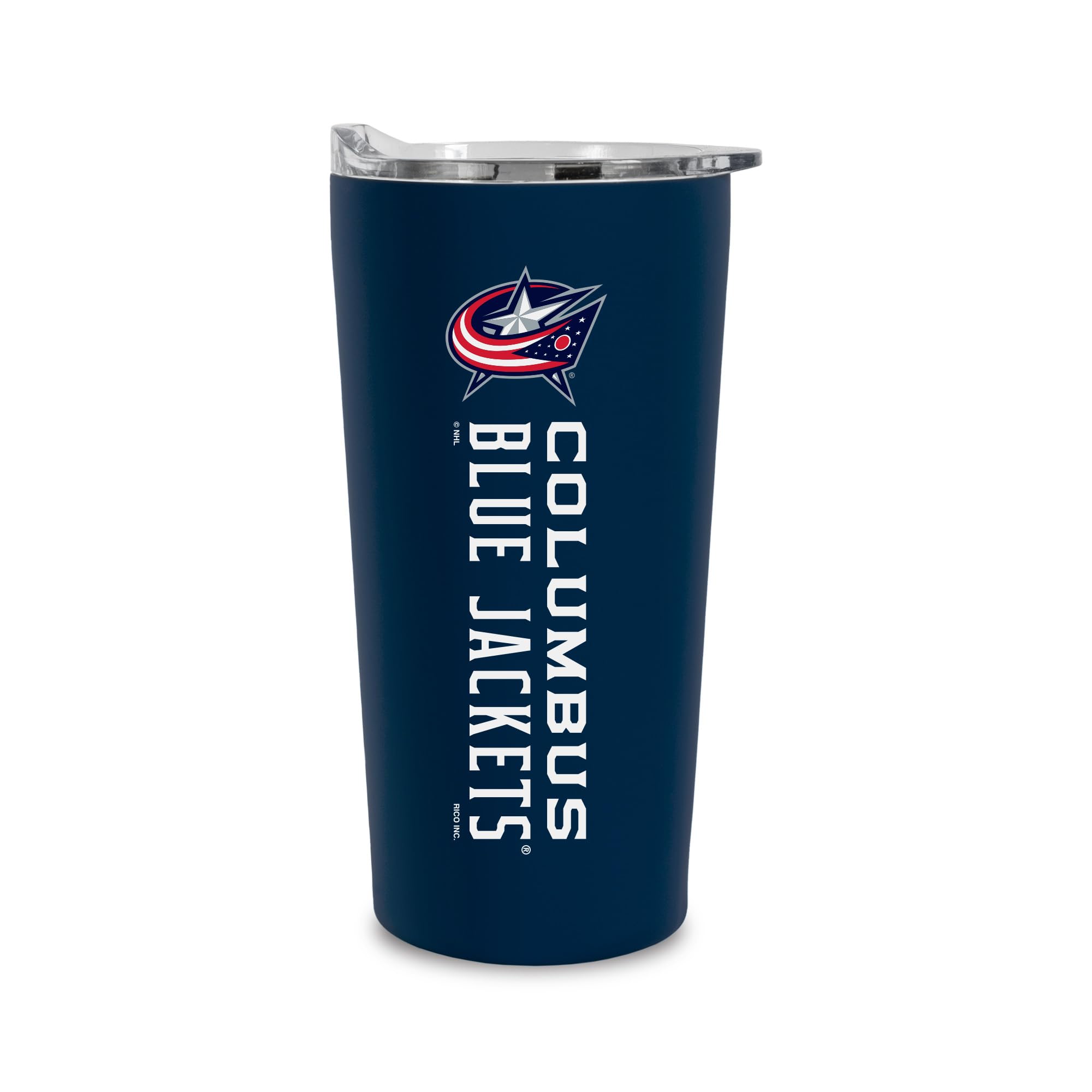 Rico Industries NHL Hockey Columbus Blue Jackets 18oz Soft Touch, Easy Grip Tumbler — image 1