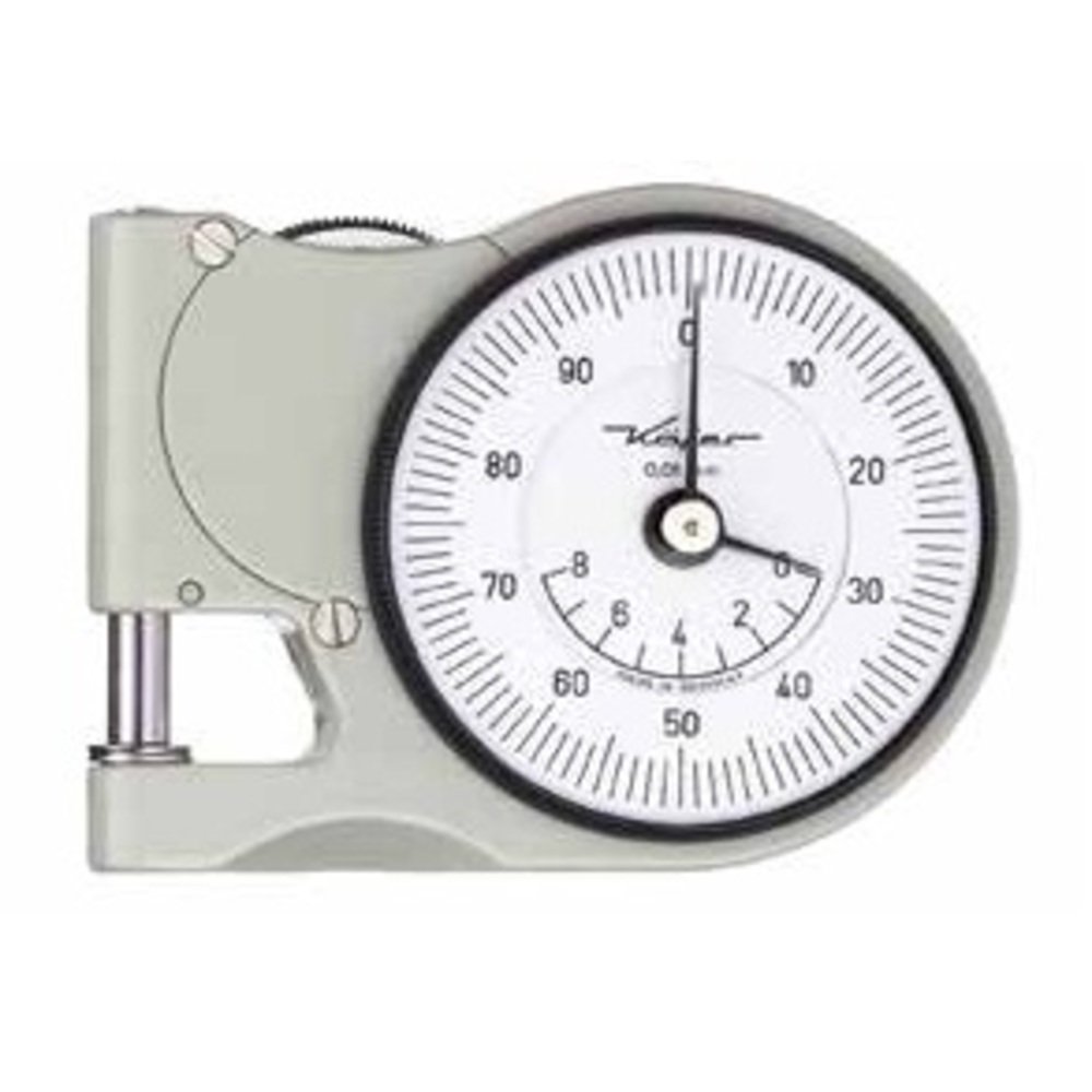 Escarabajo medidor de espesor J 12: precisión de 0,01 mm con rango de 8 mm y patilla de 12 mm