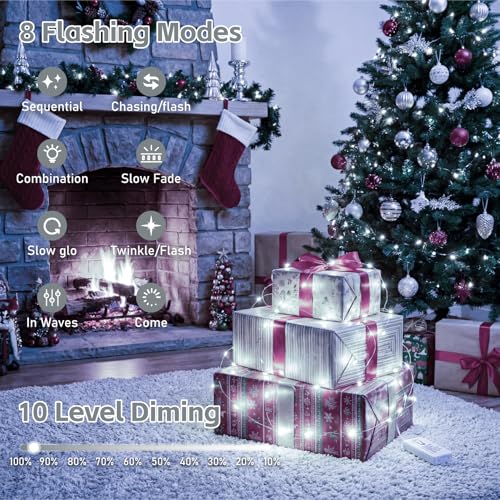 Image of 6 Pack Rechargeable Fairy Lights,7ft 20LEDs, Remote & DIY Timer | Dimmable Silver Wire, Mini Twinkle Lights, For Mason Jar, Indoor Christmas Bedroom Wedding Decor, White