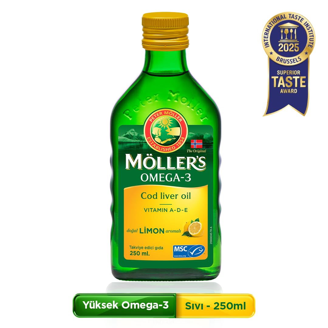 Möller's Omega 3 Doğal Limon Aromalı 250 ml; saf morina balığı…