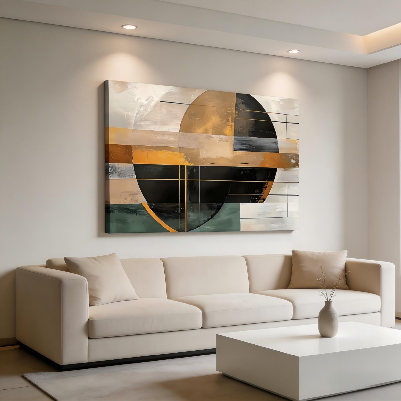 Décor mural de bureau horizontal de forme abstraite et géométrique - 8