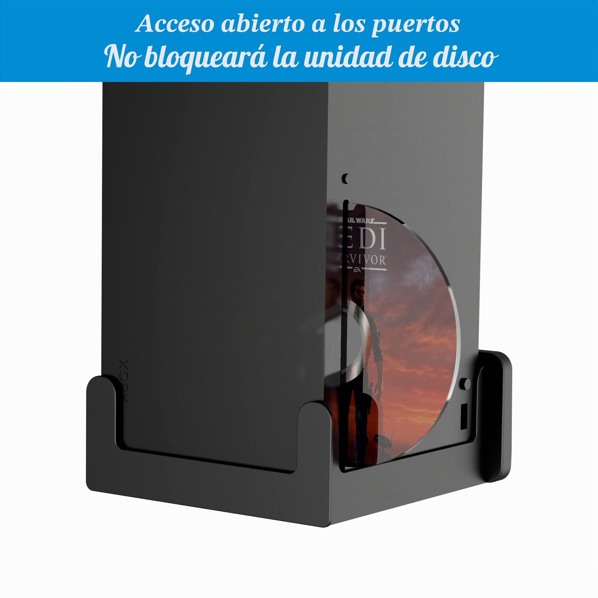 PlusAcc Soporte de pared para Xbox Series X - Soportes de disipación de calor rápido, ahorra espacio en tu escritorio y mantiene tu área de juego organizada (dispositivo no incluido).
