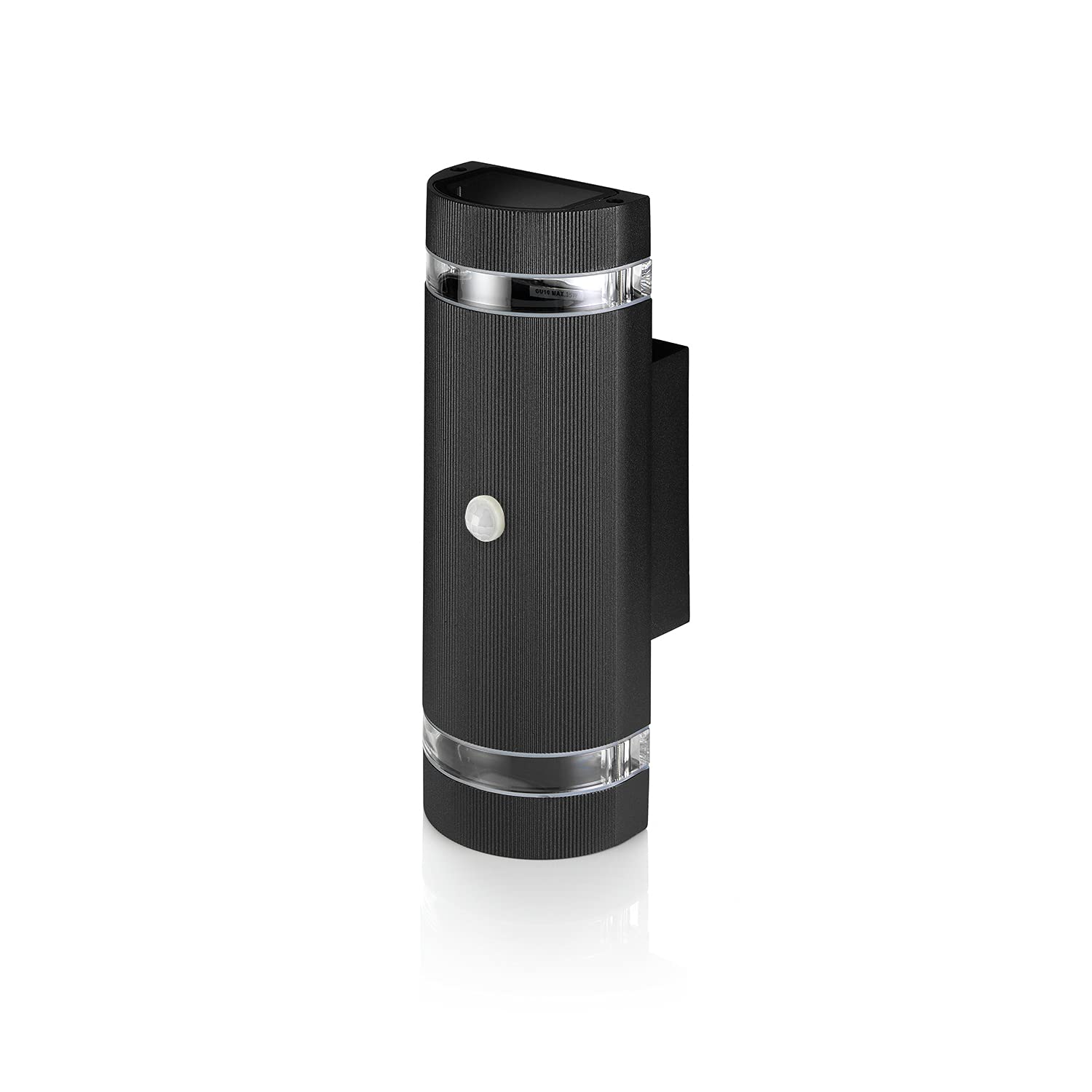 Auraglow PIR Motion Sensor Double Up & Down Outdoor Wall Security Light - Black - Fitting Only