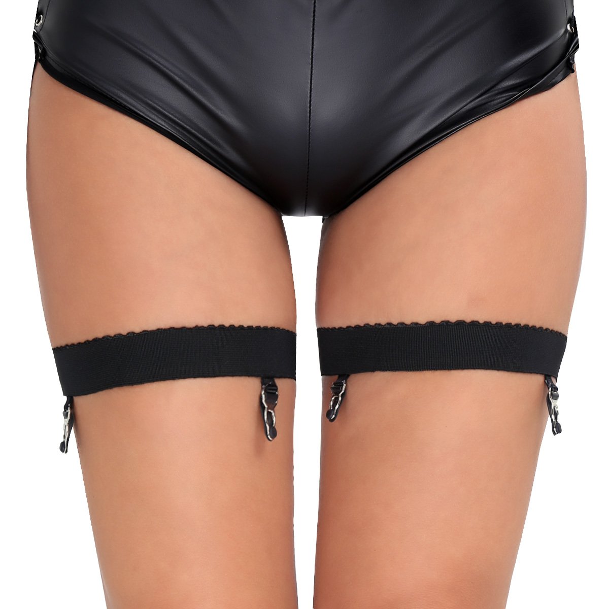 dPoisWomen Elastic Antiskid Leg Garter Thigh-high Belt Stocking Garters Suspender with Clips