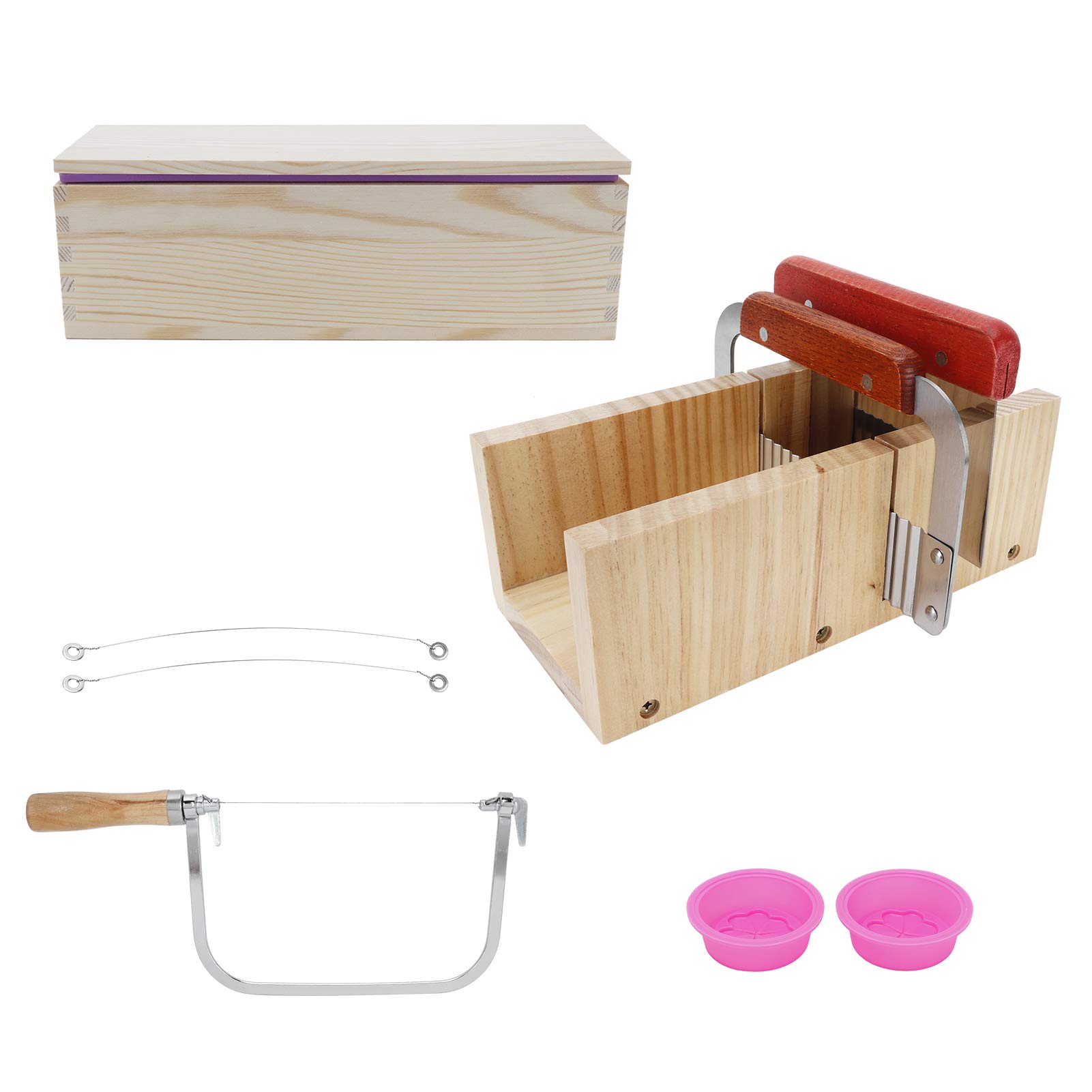 1200 Ml Lila Silikon-Seifenschneider-Set mit Brotform für Selbstgemachte Seifenherstellung, Küchenzubehör