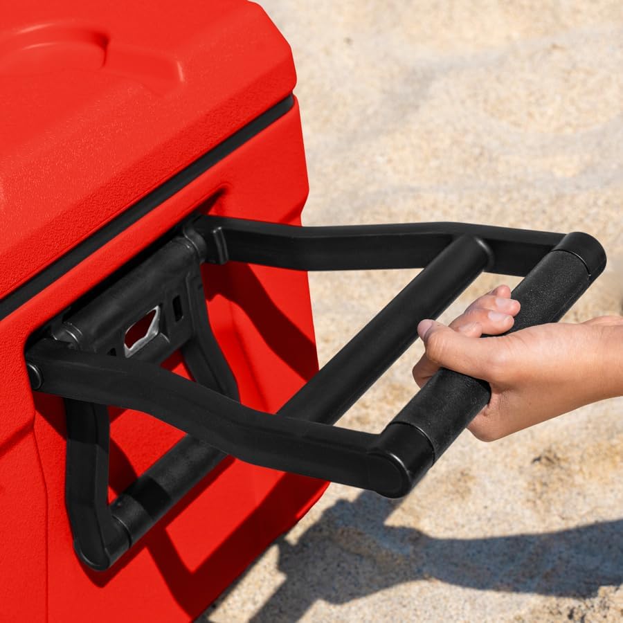 Forza Arctic Vault 76QT Wheeled Cooler Box | Heavy-Duty Insulated Ice Chest with Pneumatic Wheels and Ergonomic Handles - Beach, Camping, Sports