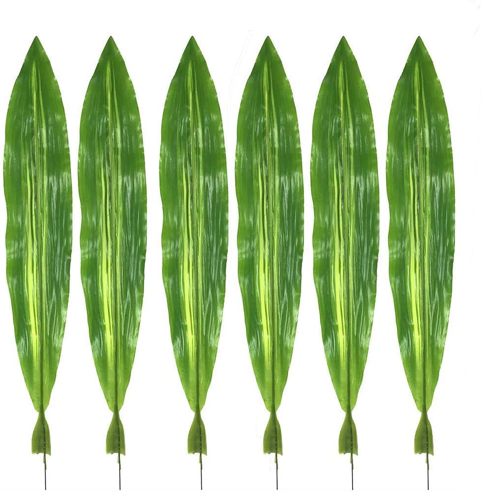 10 PCS Fake Faux Artificial Tropical Leaves Green Single Leaf for Home Kitchen Party Decorations / Warmter (Green)