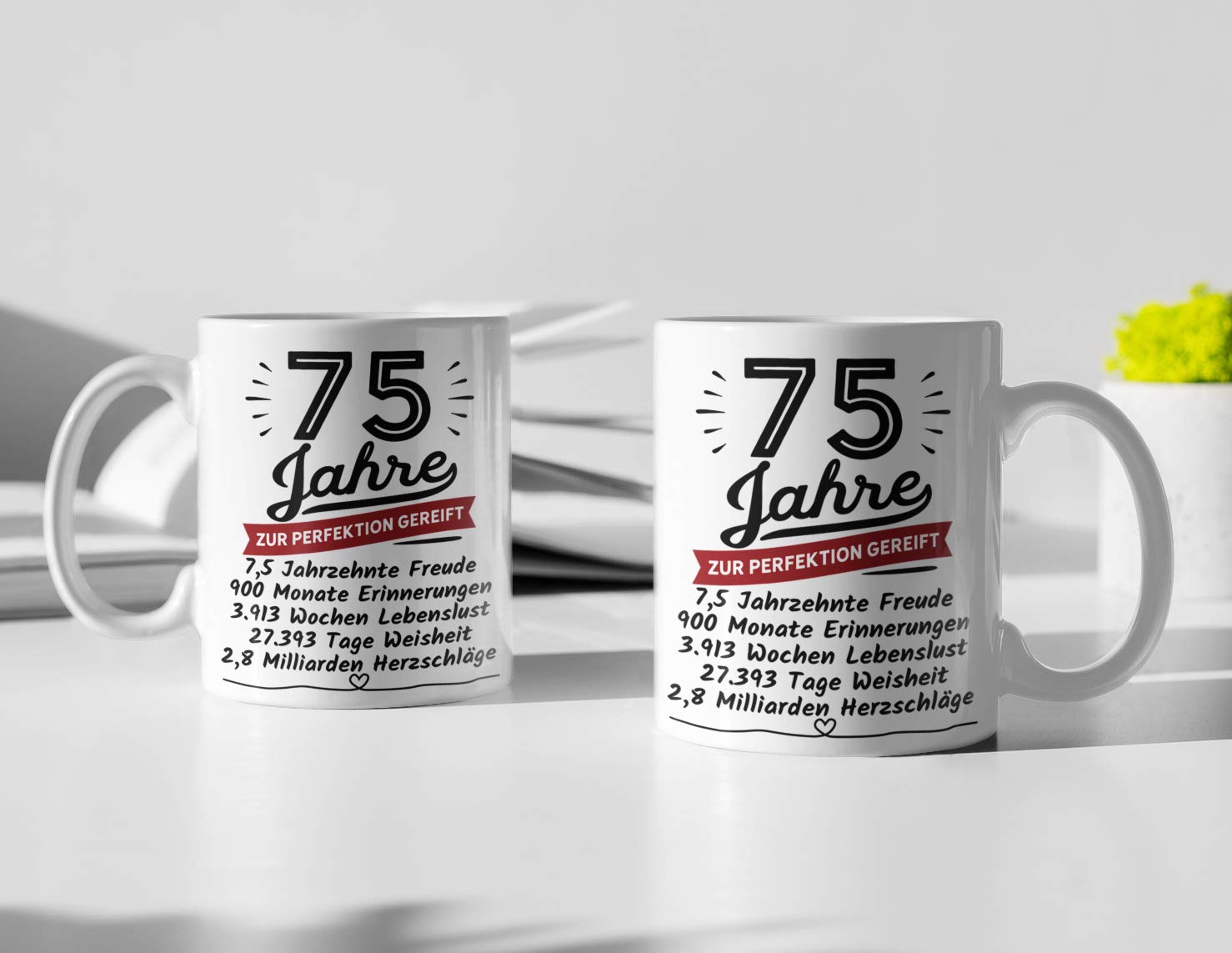 Prezent urodzinowy 75 – urodziny 75 lat dojrzały do perfekcji – prezent urodzinowy dla kobiet i mężczyzn – ceramika 330 ml