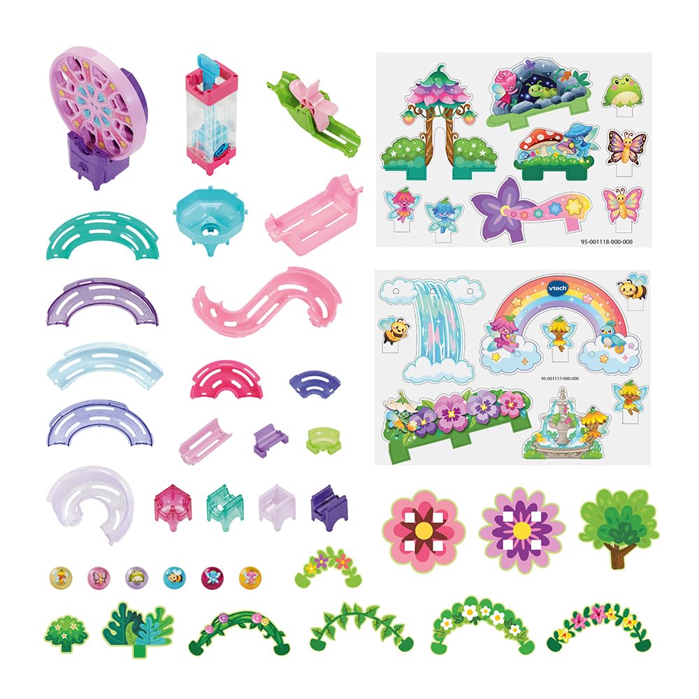 VTech M500E - Circuito electrónico para Construir, 90 Piezas y 6 Bolas con Lentejuelas, Juego de construcción Creativa, Regalo para niños a Partir de 4 años, Contenido en francés