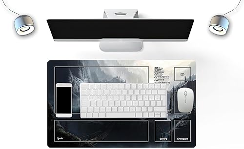 Miniatura 4 de Tapete de juego MTG con zonas, tarjeta comercial de paisaje, tapete de juego TCG, base de goma lisa, alfombrilla de mouse para MTG TCG Card Battle