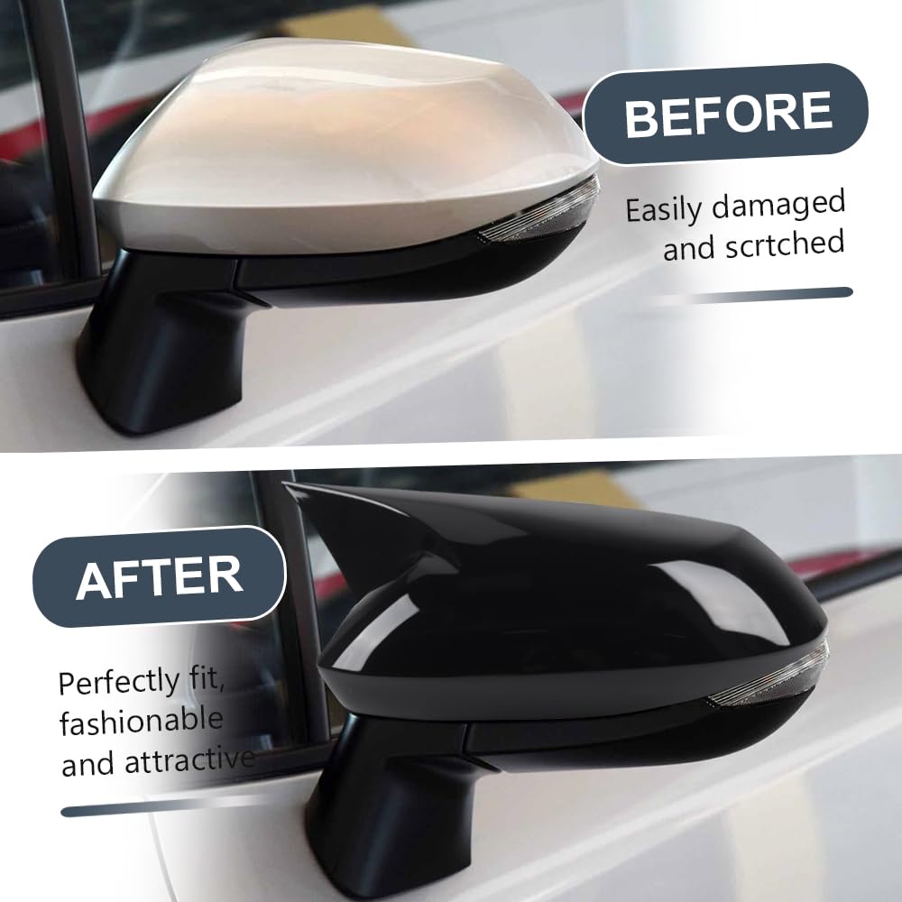 BOYUER 2 tapas protectoras de ABS para espejo retrovisor lateral de coche, accesorios exteriores para Toyota Corolla 2020, 2021, 2022, 2023, 2024, 2025, 2026, 2019-2025 (negro piano)