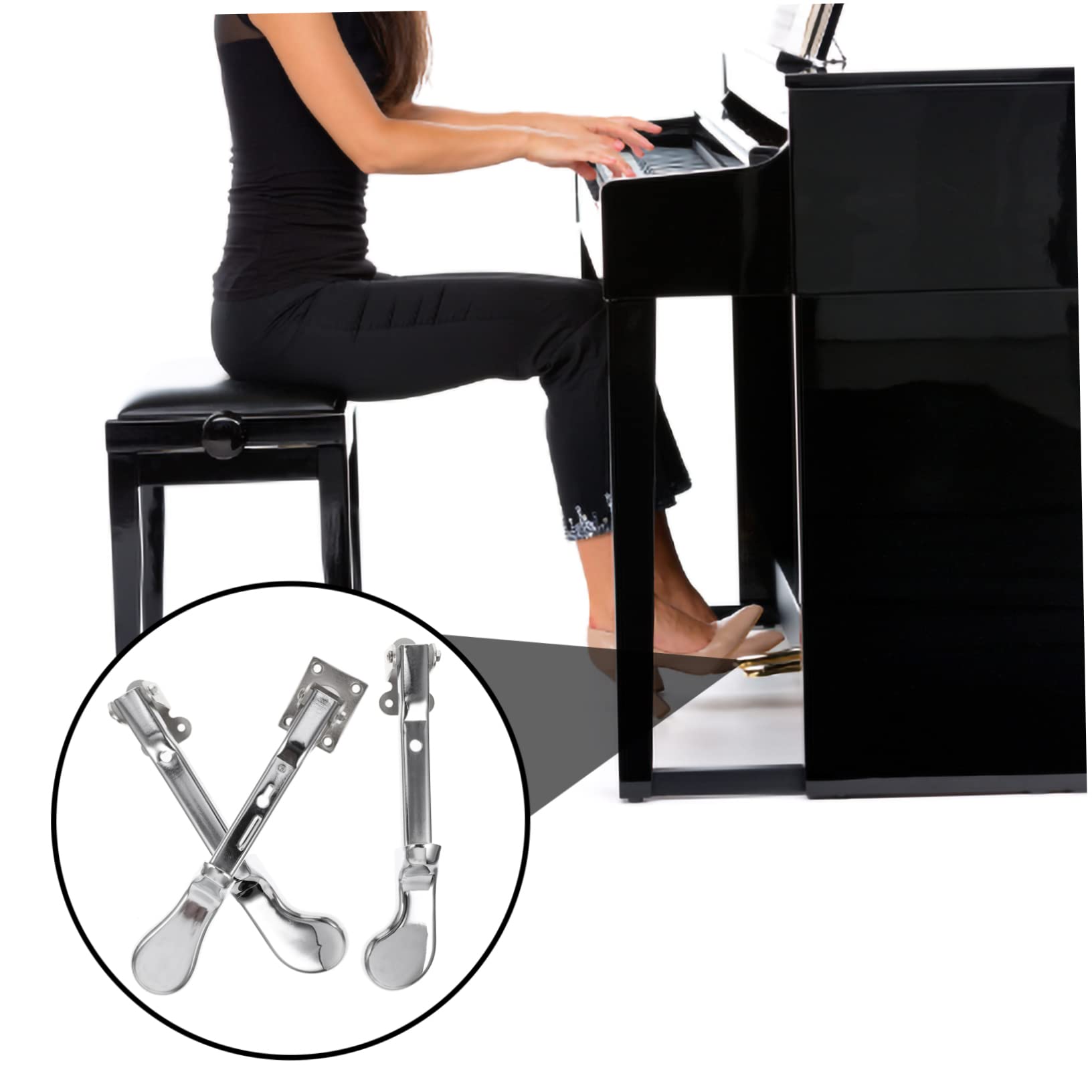 Pedali per Pianoforte Verticale per Migliorare le Prestazioni in Lega Argento 3pezzi Accessori Leggeri e Funzionali per Negozi di Musica e Riparazione Pianoforti