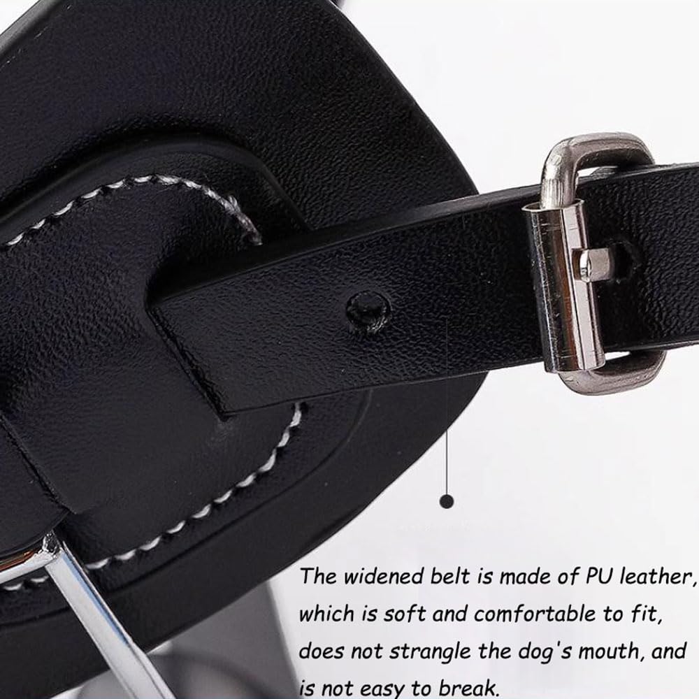Bozal para Perro Bozales Anti-Morder Transpirable Cesta de Metal para la Cara para Perros Anti Morder y Ladrar,Correa de Cuero Ajustable Adecuada para Perros gigante Grandes medianos de 15-50kg o más