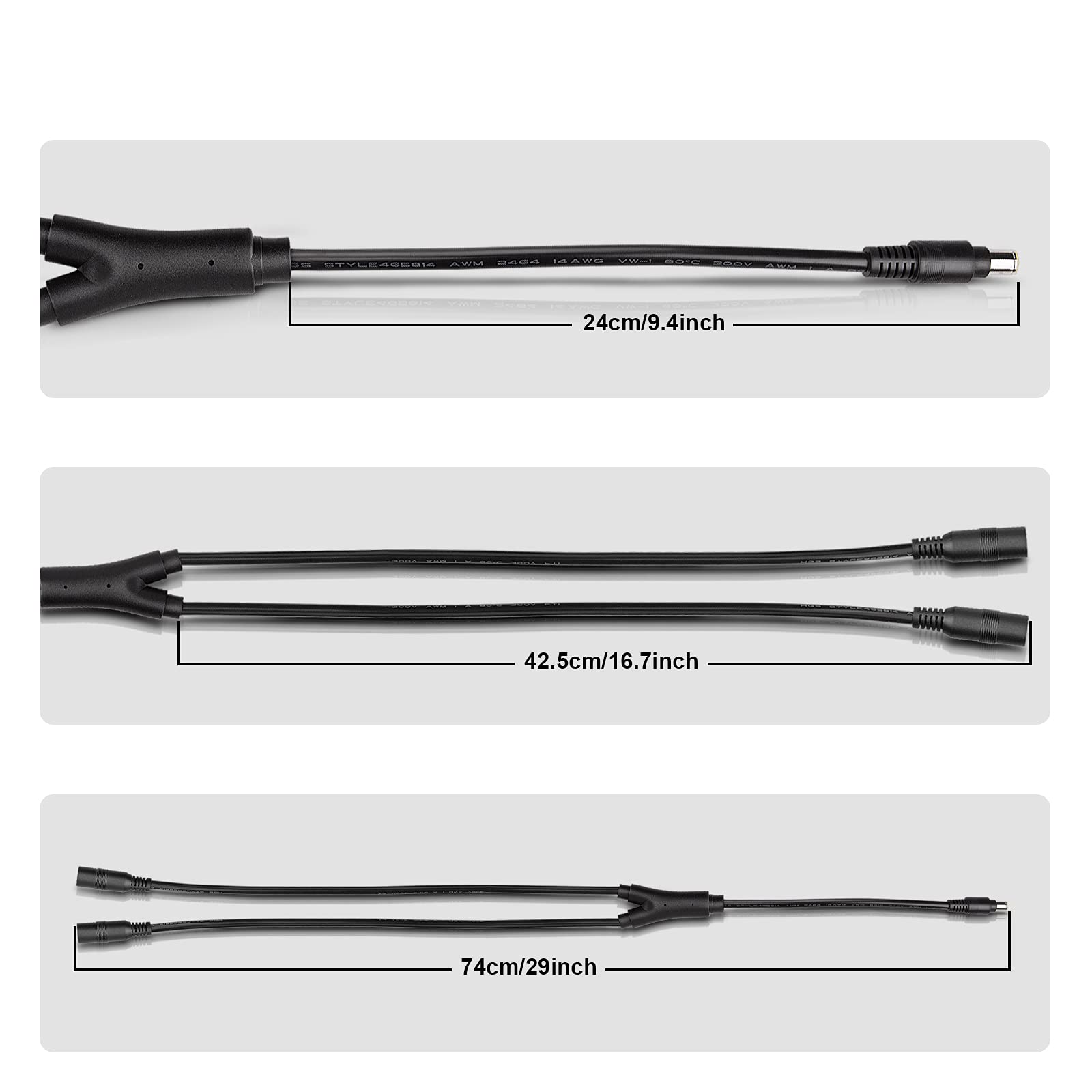 iGreely 8mm Splitter - Y Splitter Adapter Cable for Solar Panel, RV, Automotive, Marine & Portable Power Station - Compatible with Jackery & Goal Zero (Male to Female x 2)