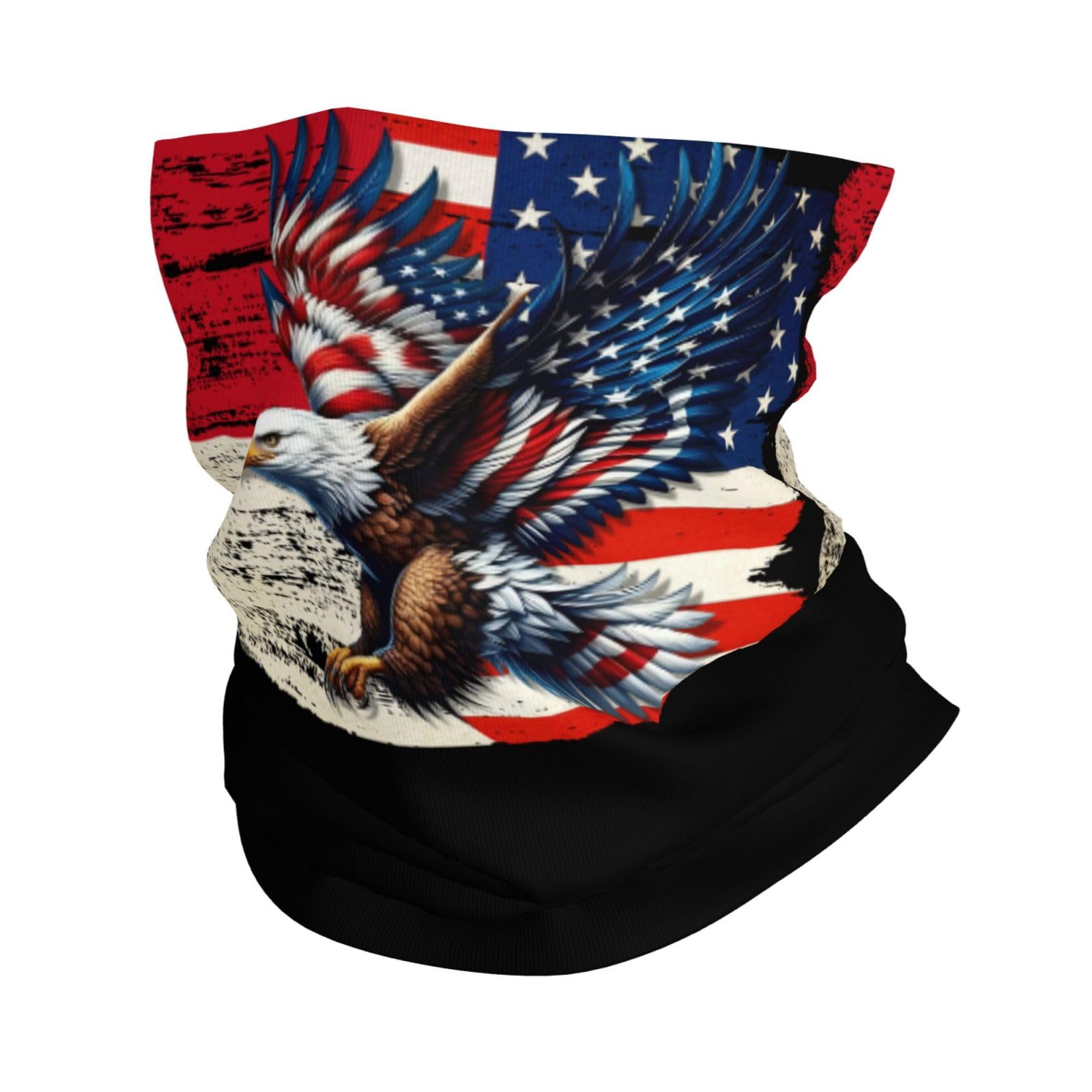 Neck Gaiter Monaco Monacan American Flag USA Friendship Eagle Face Mask Seamless Bandana Rave Face Cover Scarf Mask Balaclava Headband Head Wrap Various Sports for Men Women White