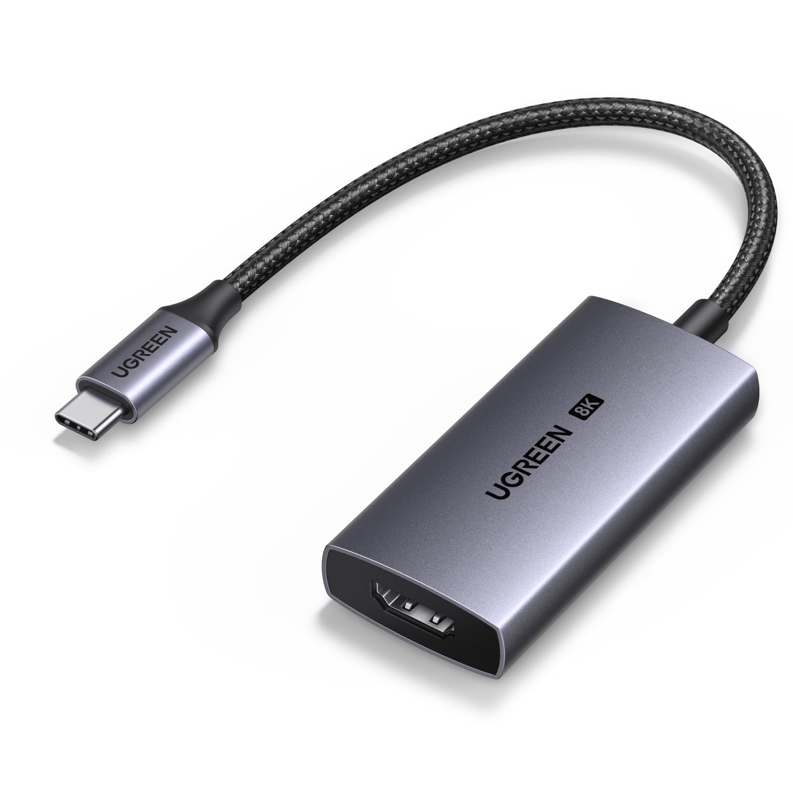 UGREEN Adaptador USB C a HDMI Hembra 8K 60Hz 48 Gbps Compatible con iPhone 17 Pro MAX Air iPhone 16 Plus Pro MAX MacBook M4 M3 iPad Air Galaxy S25 S24 Ultra Cable Tipo C a HDMI 2.1 Thunderbolt 4 3