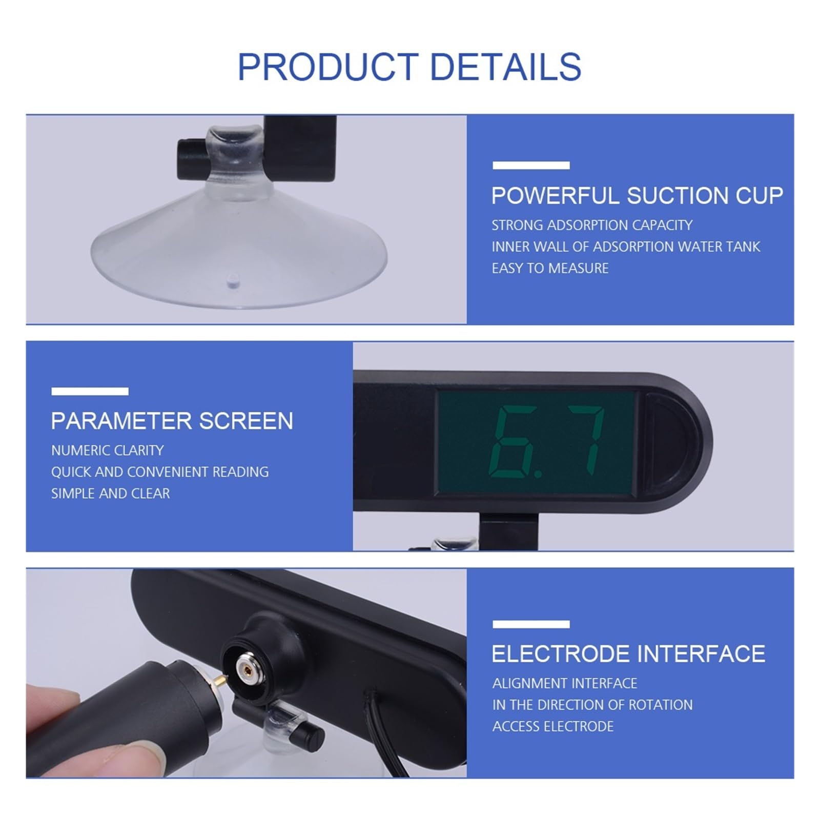 Medidor de PH Monitor acuario digital alta precisión Probador calidad del agua en línea Sonda prueba MedicióN Precisa