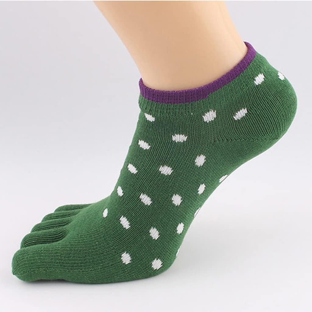 1 Pair Women Show Five Finger Ankle Socks Cotton Colorful Polka Dots Cute Young Casual Boat