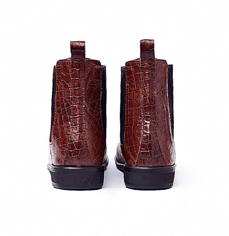 Miniatura 4 de 100% Handmade Men's Leather Hightop Shoes with a Crocodile Pattern, Comfort Design, Lightweight and Breathable (9)