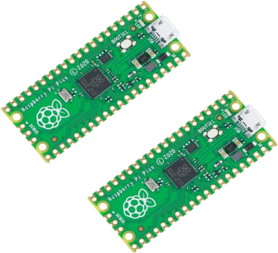 SP-COW Raspberry Pi Pico Flexible Microcontroller Board Based on The Raspberry Pi 2040 Dual-core ARM Cortex M0+ Processor Running up to 133 MHz, Support C/C++/Python (2pcs)