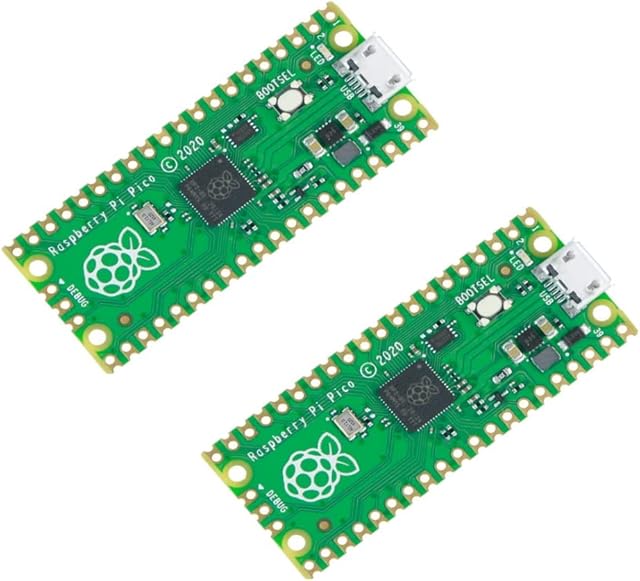 SP-COW Raspberry Pi Pico Flexible Microcontroller Board Based on The Raspberry Pi RP2040 Dual-core ARM Cortex M0+ Processor Running up to 133 MHz, Support C/C++/Python (2pcs)