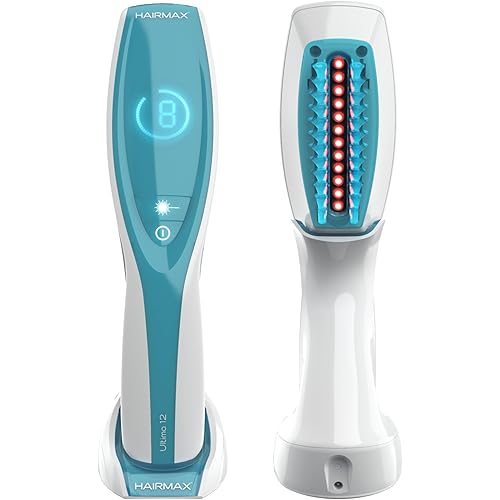 Hairmax Ultima 12 LaserComb - (FDA Cleared) Laser Hair Regrowth Treatment Device for Men & Women - Reverses Thinning Hair Loss - Red Light Therapy to Stimulate Hair Growth - Cordless Design