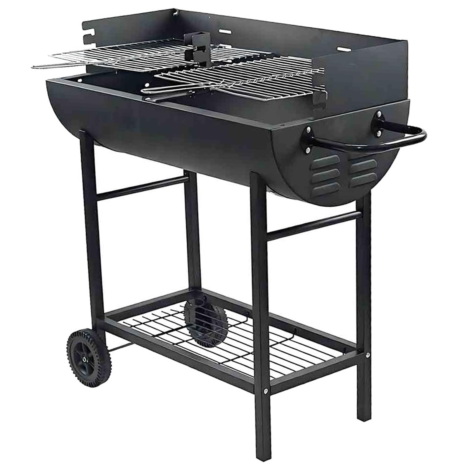 Gr8 Garden Half Barrel Dual Zone Charcoal BBQ - Black - Steel