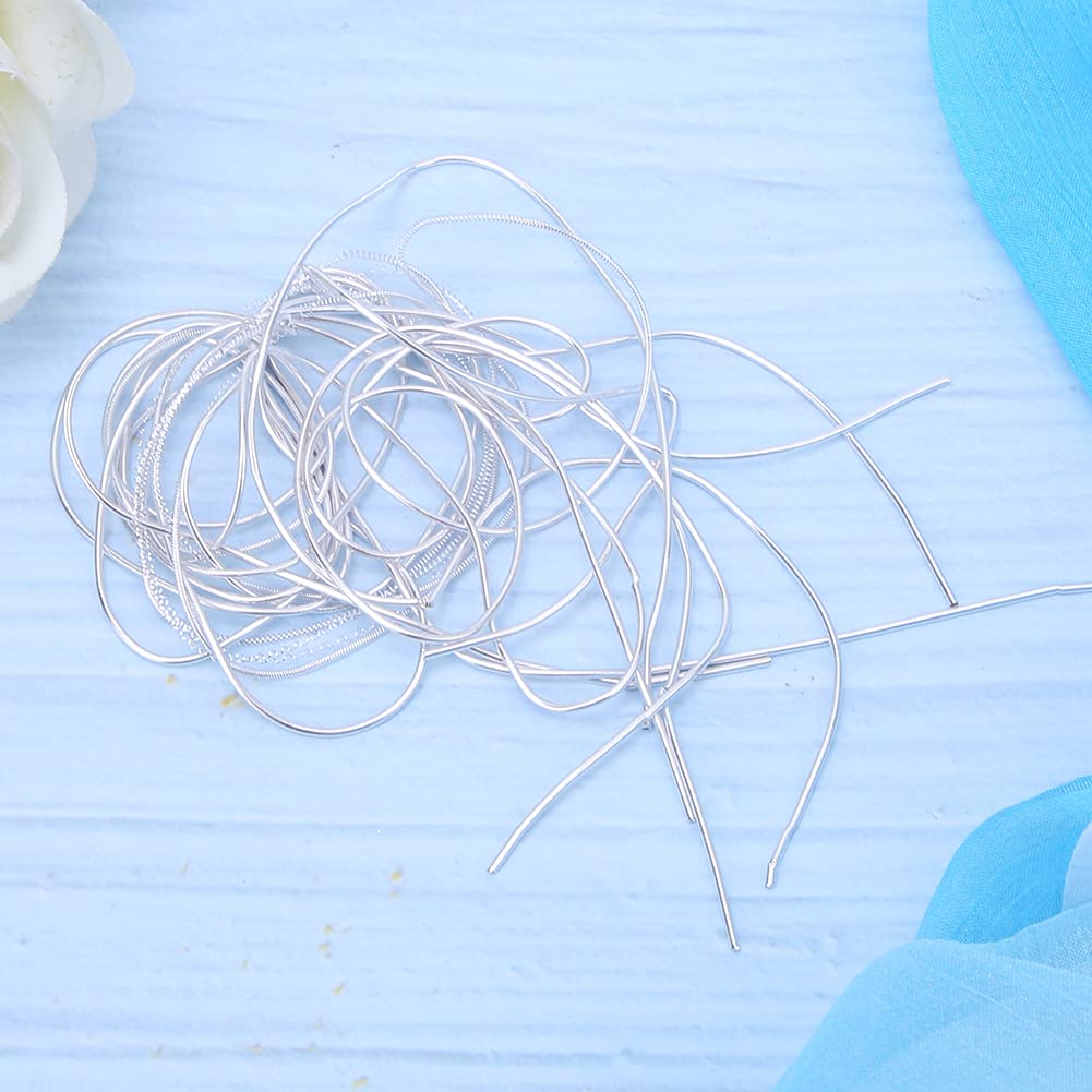 Akozon y French Wire Cannetille French Wire for Jewellery Making,Embroidery Thread Copper Wire Sewing Stitching Gloss 1.5Mm Dia. Manual DIY Stringsand Silver (Saudi Silver) - Image 2