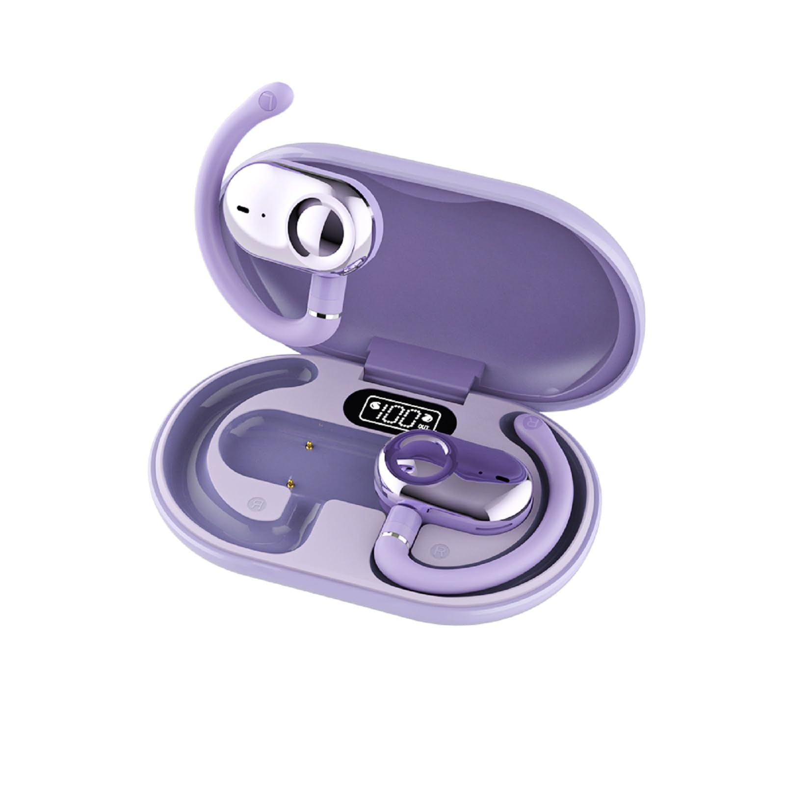 Xmenha Ows Hanging Earphones 5.4 Bluetooth Wireless Open Ear Bone Conduction Headphones Purple