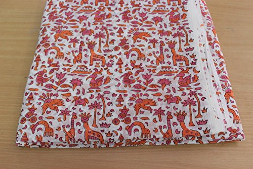 Drukowana miękka tkanina bawełniana ręcznie drukowana indyjska tkanina, miękka tkanina bawełniana od The Yard Fabric, Jaipuri Kurti tkanina z nadrukiem na letnią sukienkę (20