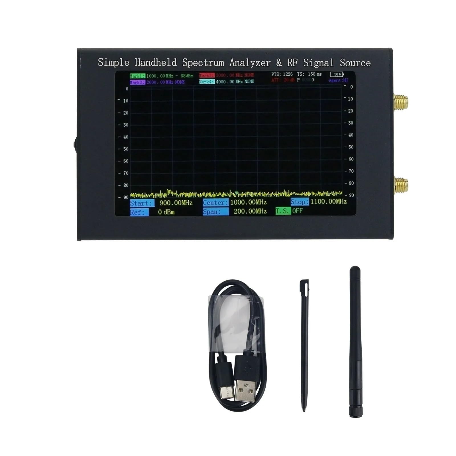 Network Analyzer, ZQ6 6G Simple Handheld Spectrum Analyzer & Tracking Generator & Signal Source W/ 4.3" Touch Screen